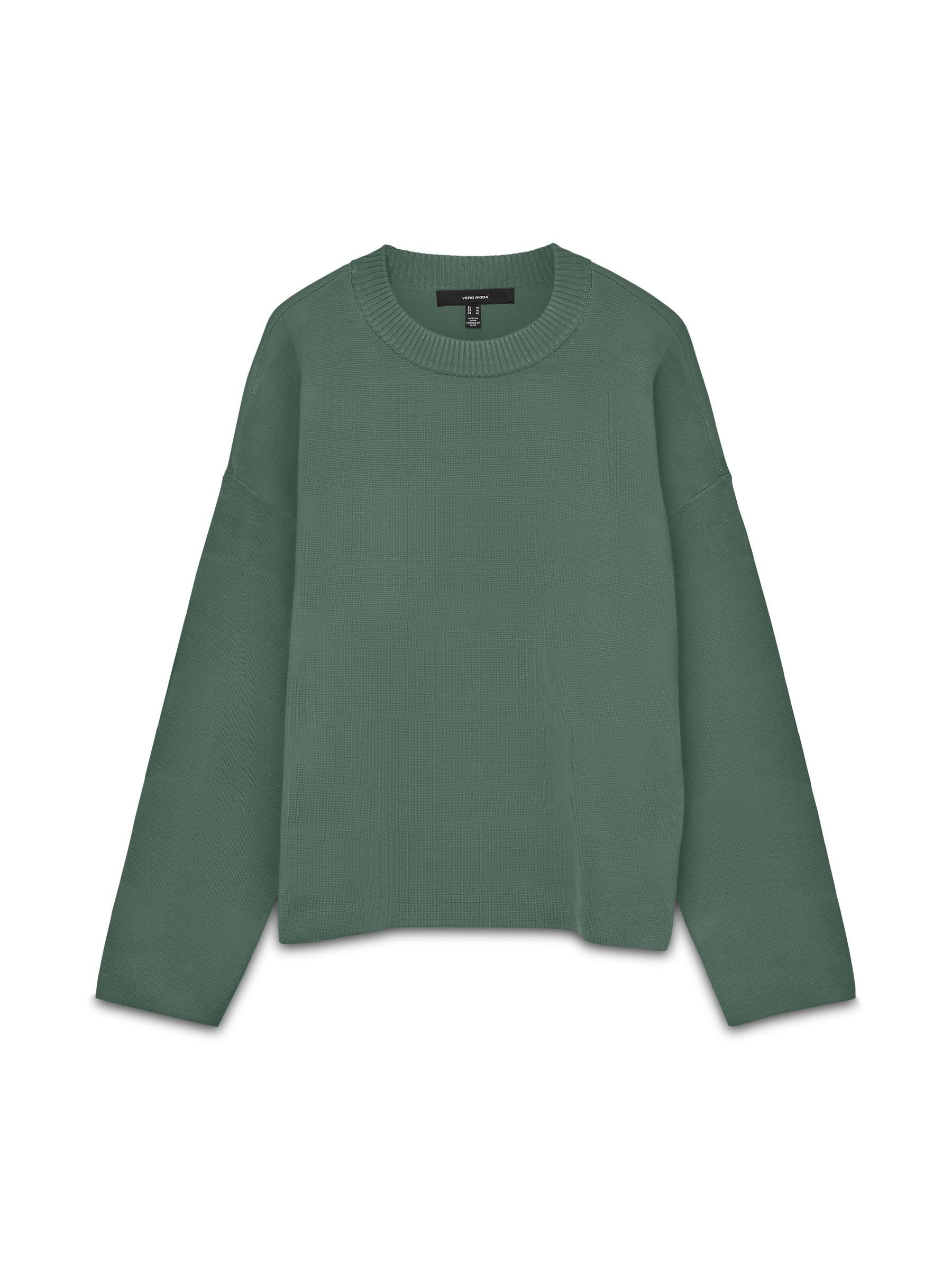 VERO MODA Vmsilje LS O-Neck Boxy Pullover Noos, Laurel Wreath, S
