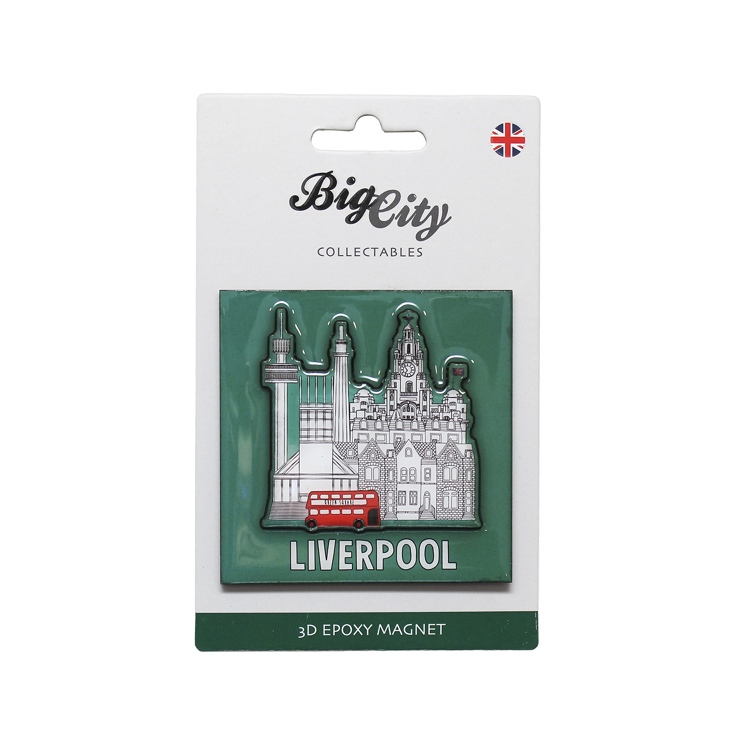 Big City 3D Epoxy Fridge Magnet Manchester Bee Liverpool Birmingham Newcastle Skyline Liver Bird (Liverpool Cityscape 3D Epoxy)