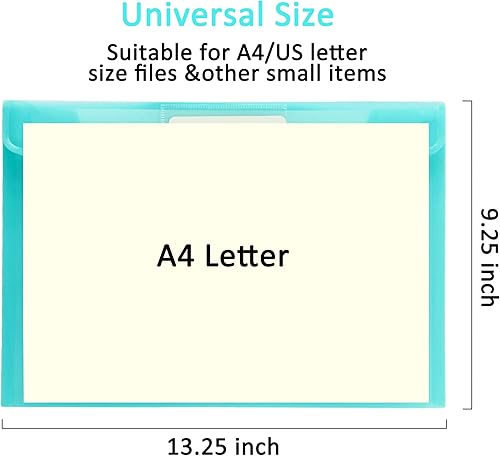 Miniatura 4 de Youngever 21 sobres de plástico para documentos, sobres de polietileno, carpetas de documentos, 7 colores surtidos
