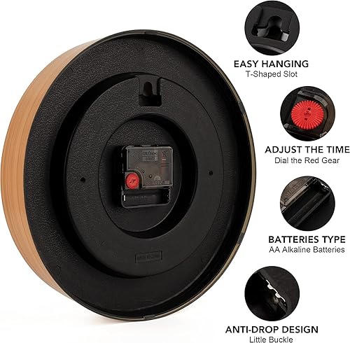 Miniatura 3 de Reloj de pared para niños para dormitorio, reloj de aprendizaje redondo multicolor de 10 pulgadas, reloj de pared analógico silencioso sin tictac