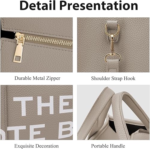 Miniatura 4 de EIMMBD The Tote Bag for Women, PU Leather Tote Bag with Zipper, Women's Tote Handbags Crossbody Bags for Work School Travel