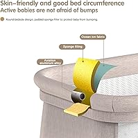 Vista 7 de Cuna multifuncional convertible para bebé, cuna multifuncional para dormir conjuntamente, cuna plegable para niños pequeños con música Bluetooth, 5