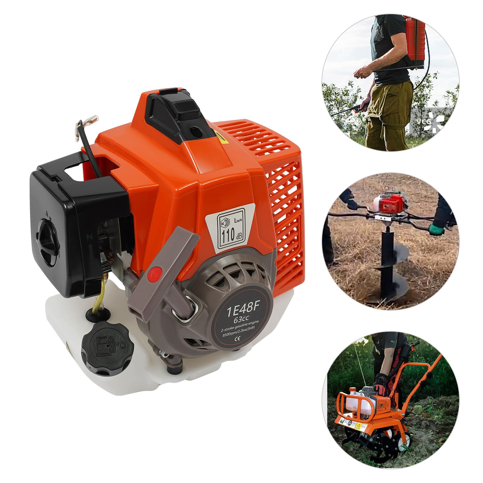 2-suwowy silnik benzynowy 63.3 CC, 3 HP silnik benzynowy do szybkiego