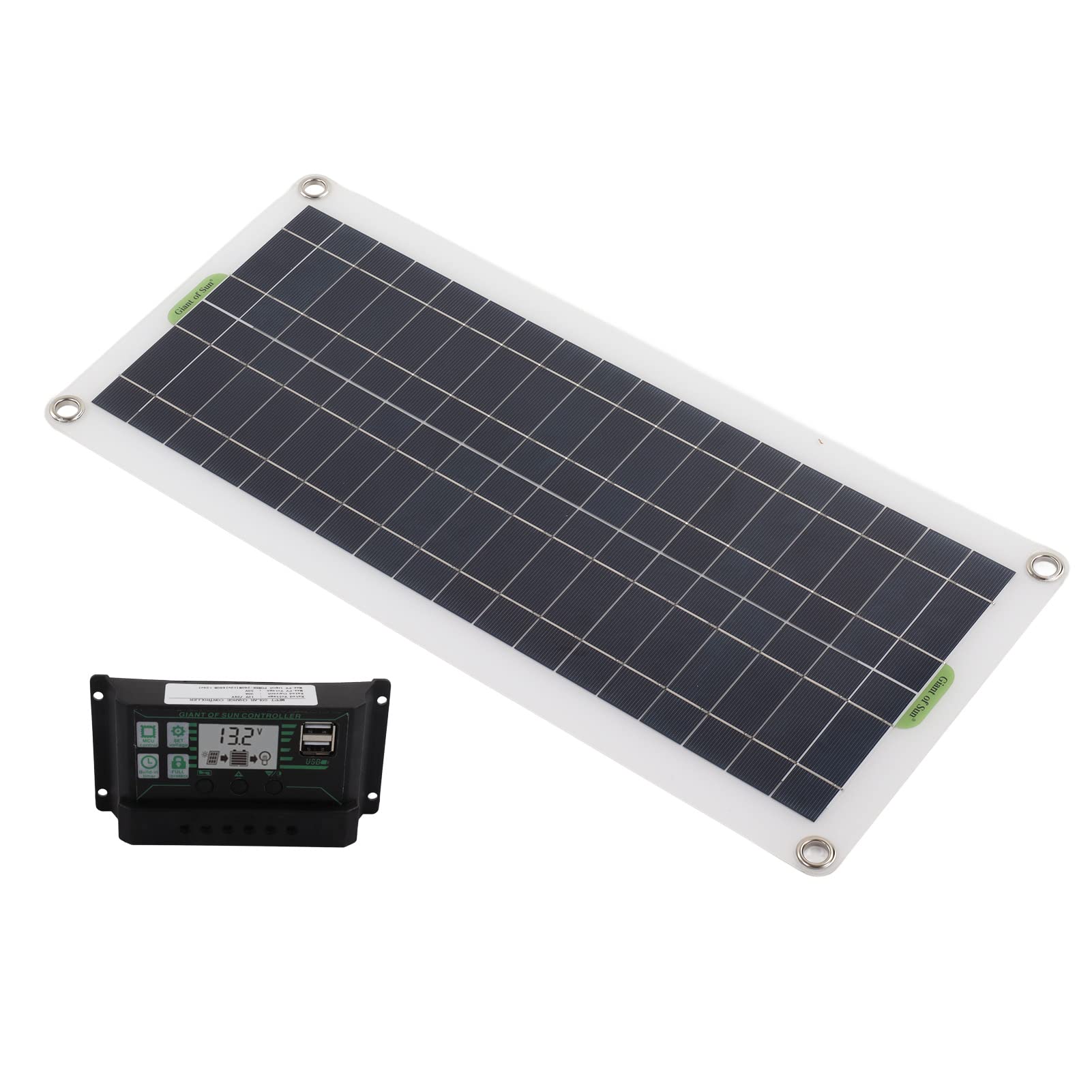 Panel Solar, 30W Panel Solar 30a Cargador Kit de Controlador de Voltaje Silicio Policristalino para 12V Coche RV Barco Remolque Marino Piezas y accesorios para caravanas