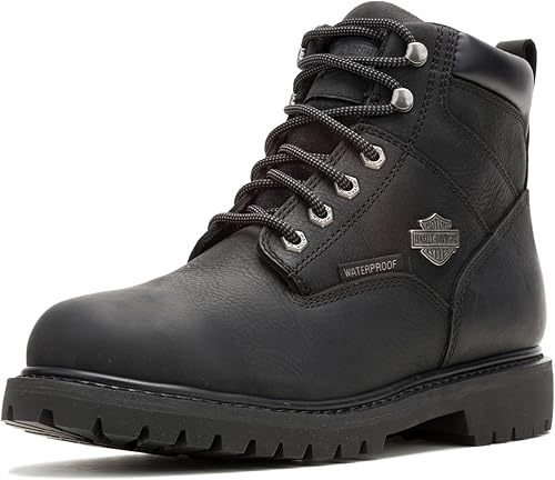 Harley-Davidson Botas casuales de cuero impermeable para motocicleta para hombre