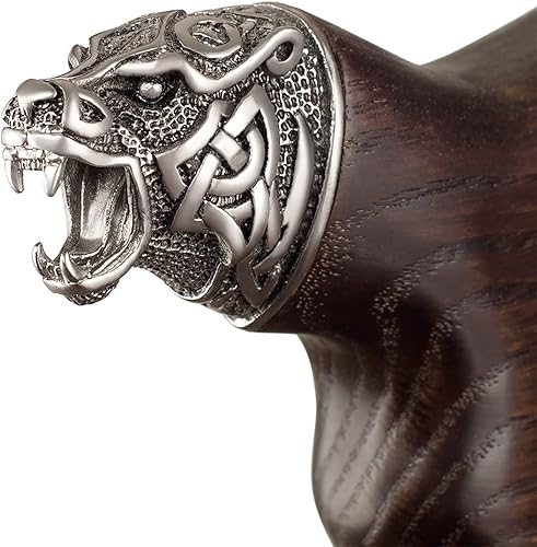 Miniatura 7 de Asterom Handmade Celtic Walking Cane for Men - Bear - Cool Wood Cane Stylish Walking Stick