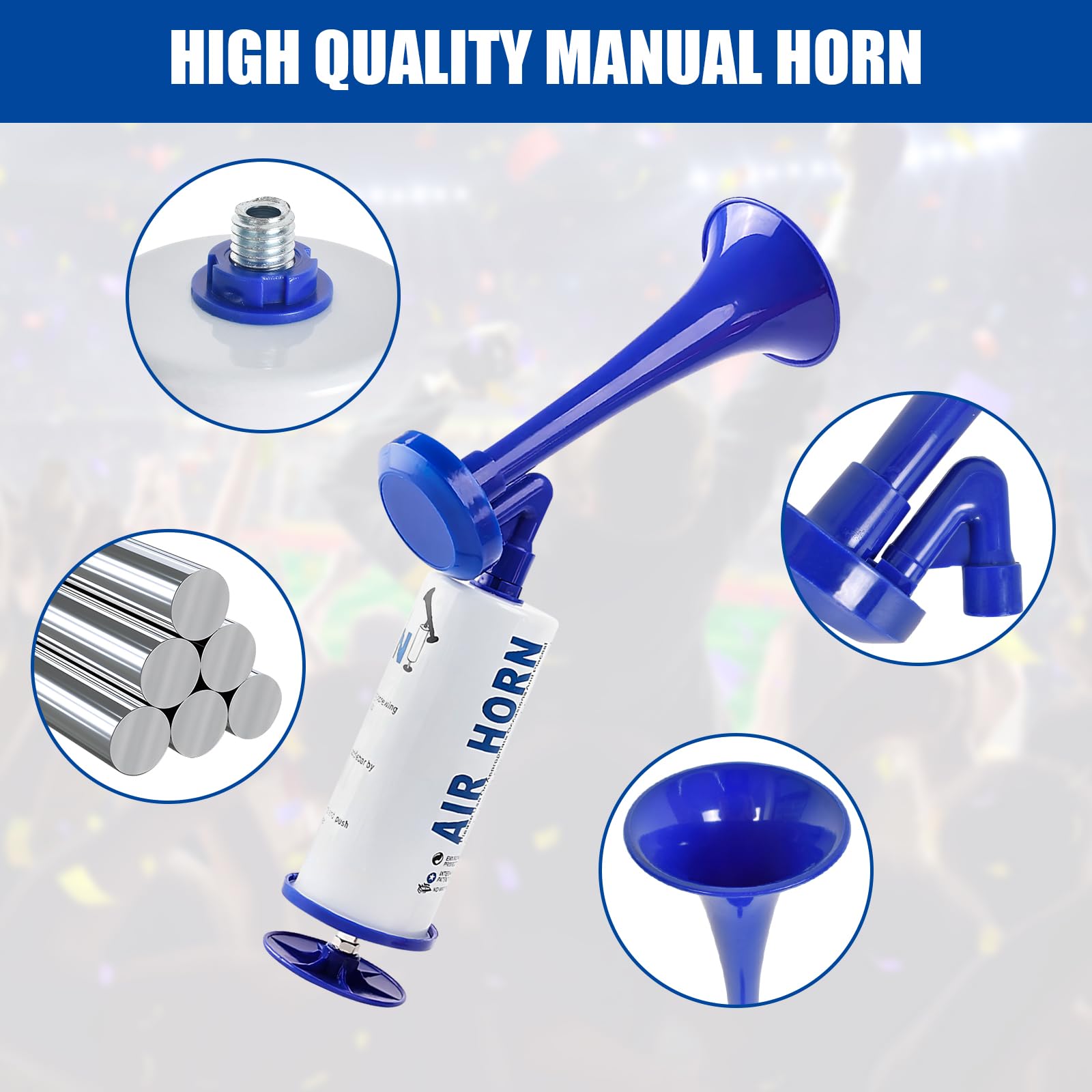 Zimoer Tromba da Stadio Tromba Stadio ad Aria Manuale Fanfare Air Horn Estremamente Forte Trombetta da Stadio Riutilizzabile per Partite di Calcio per Nautica, Eventi Sportivi, Celebrazioni