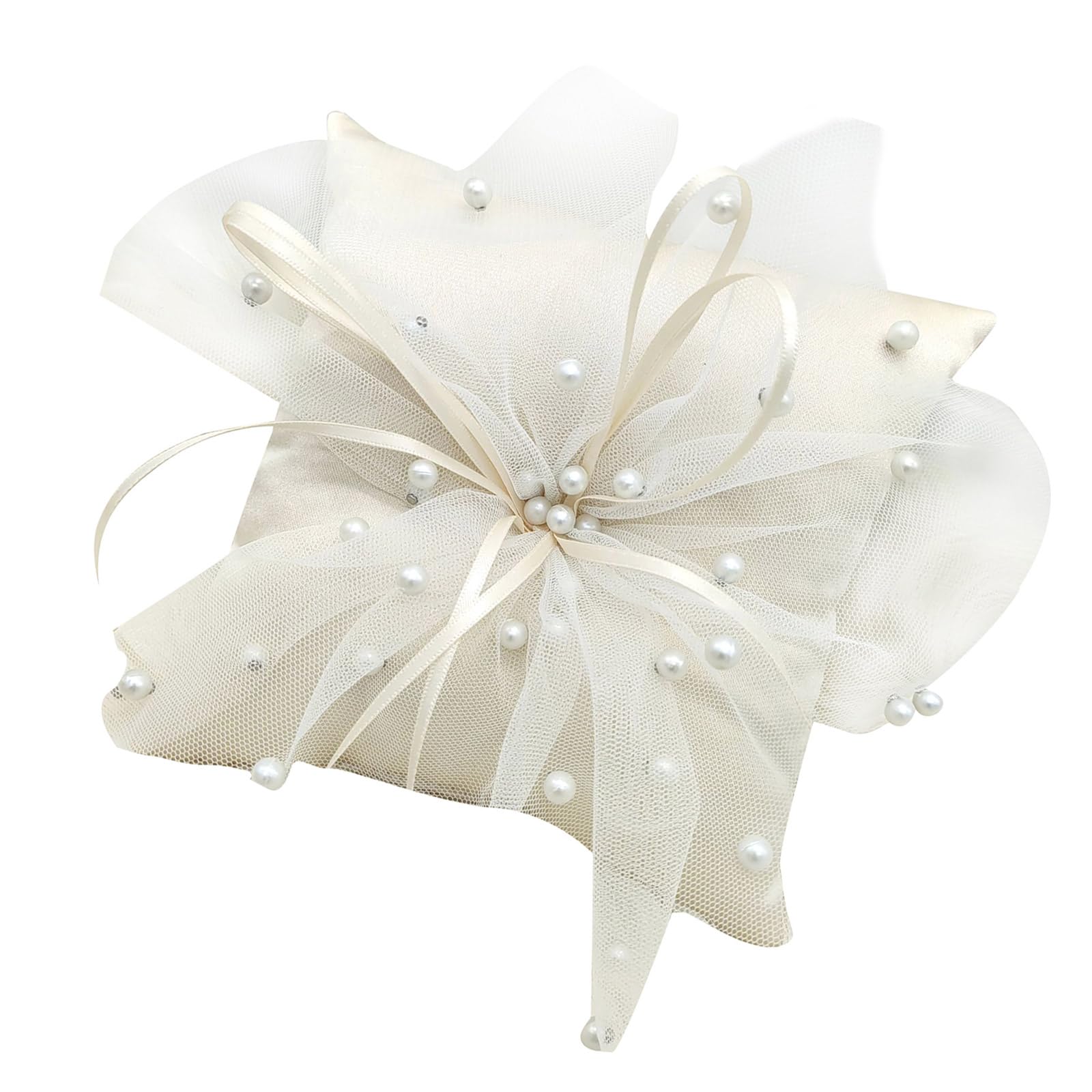 JSGHGDF Pearls Rings Pillow for Wedding Parties and Celebrations Exquisite Rings Bearer Pillow Photo Props Polyester