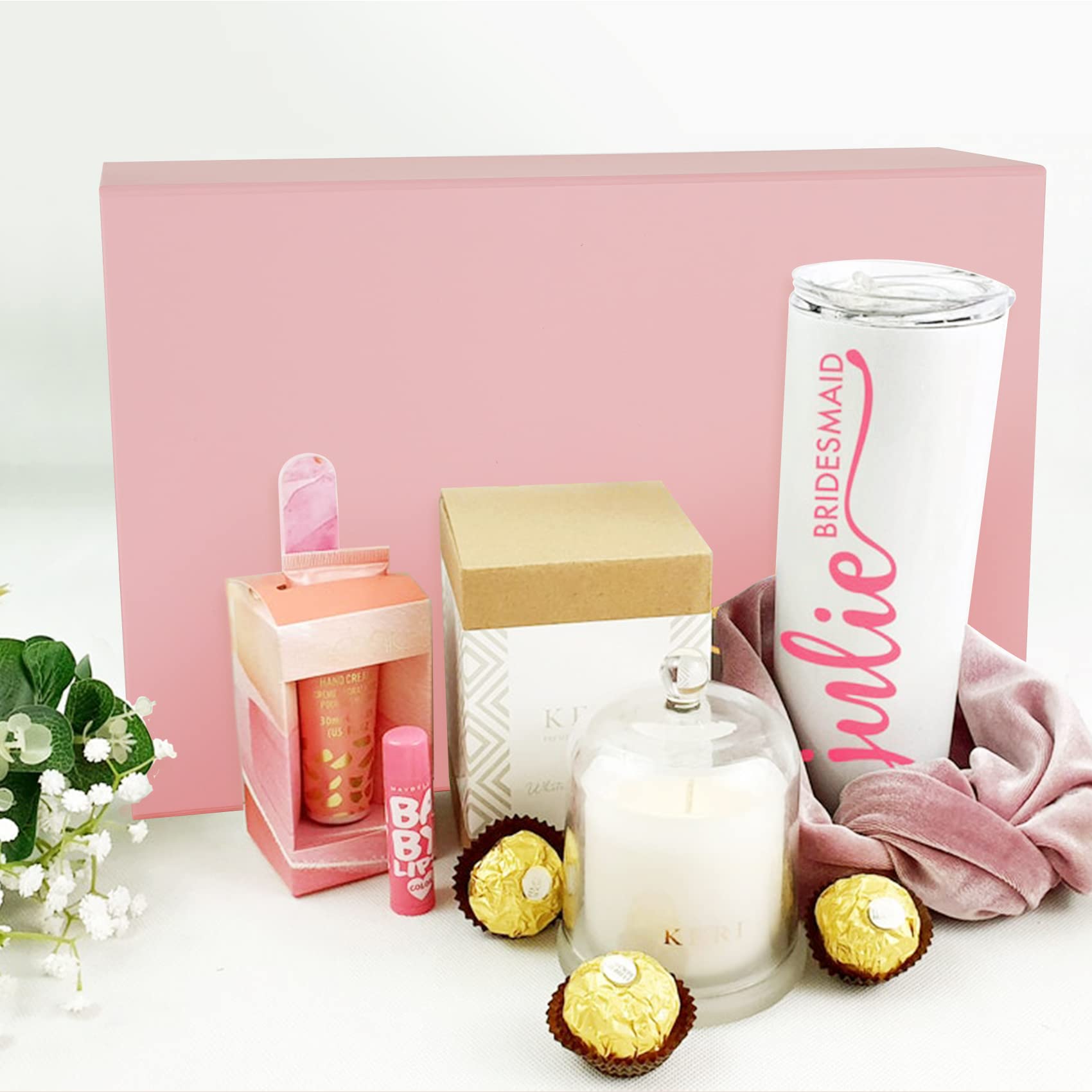 Aimyoo Pink Collapsible Gift Box with Magnetic Closure Lids 13.8x9x4.3 in, Large Bridesmaid Groomsman Proposal Boxes, Rectangle Present Box for Graduation Birthday Storage 1 Pack
