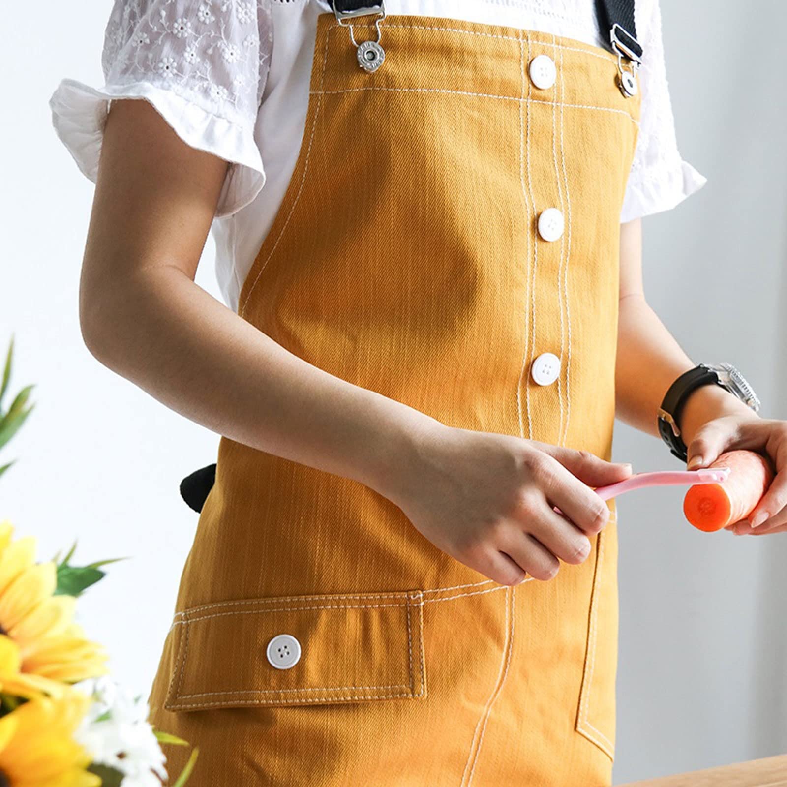 Grembiule da lavoro grembiuli da cucina per la casa e la cucina al forno al latte e il tè Minimarket Negozio Denim Girovita Donna Uomo Caffetteria Camerieri