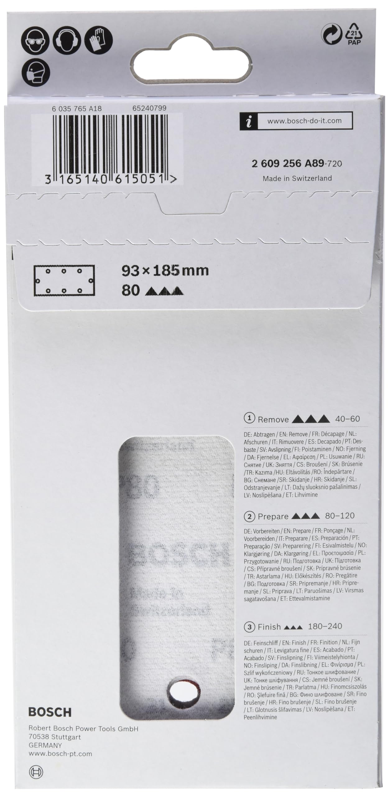 10 Feuilles Abrasives Grain 80 Pour Ponceuse Vibrante - 93x185mm, 8 Trous, Compatible Black & Decker