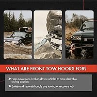 Vista 6 de A-Premium Par (2) Juego de ganchos de remolque delanteros compatibles con Chevrolet Chevy Silverado 1500 2007-2019, GMC Sierra 1500 2007-2019, rojo