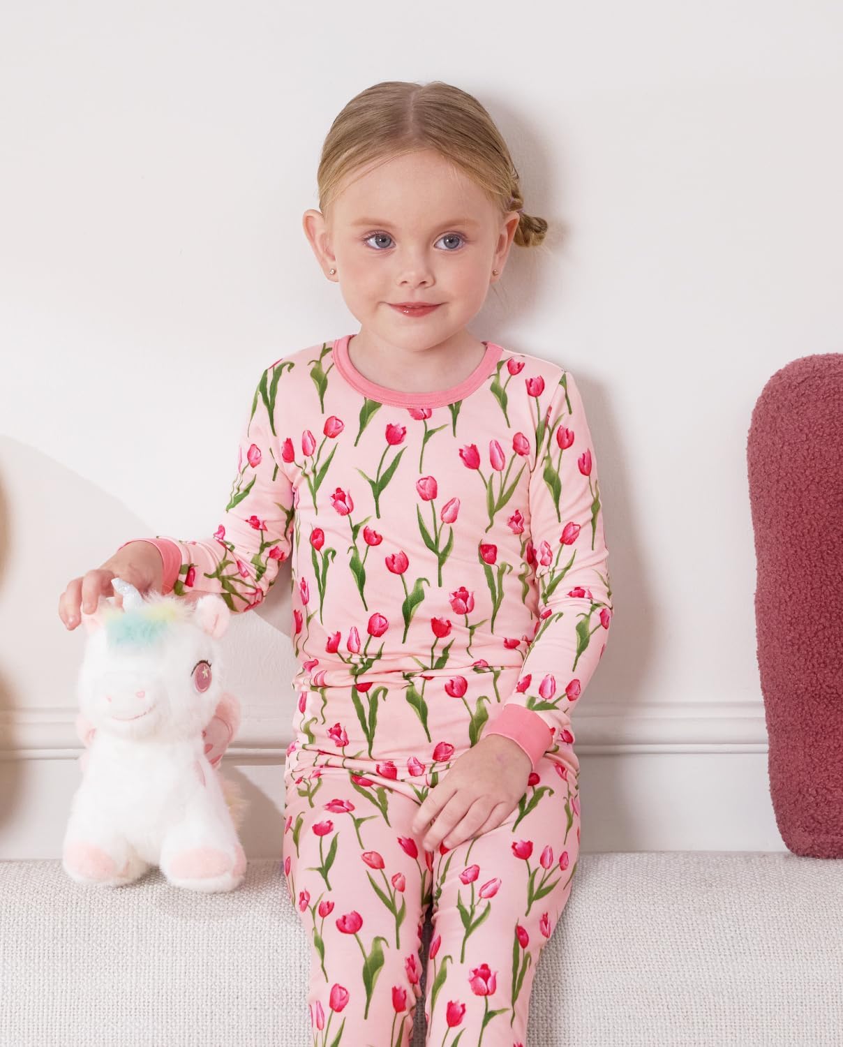 Bamboo Viscose Toddler Girls Kids Pajamas Unicorn Mermaid Pjs Long Sleeve Snug fit 12M-8Y 2pcs Soft Jammies - Image 7