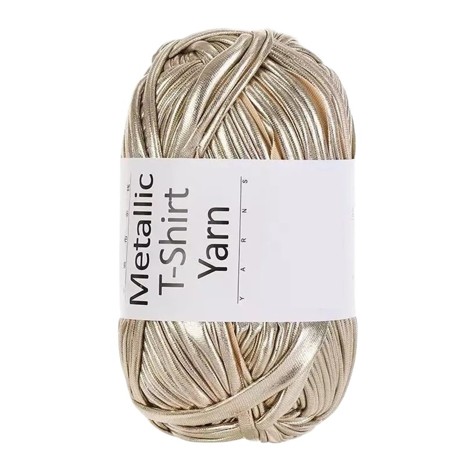 Fil métallique en cuir synthétique anti-boulochage brillant pour tricot