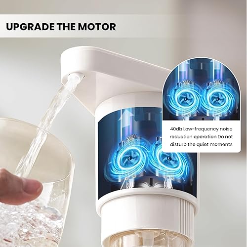 Miniatura 5 de Bomba automática de agua potable, carga USB, agua eléctrica portátil para 2-5 galones, dos bombas de agua integradas (beige)