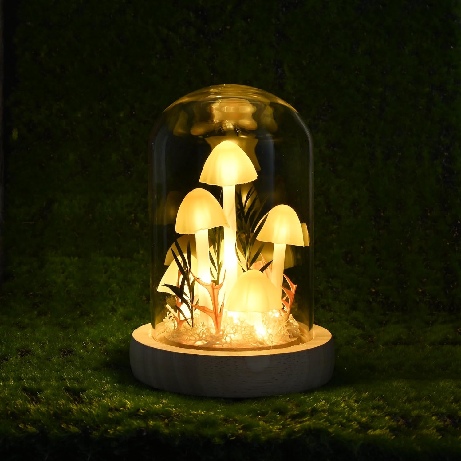 QUELIEN Mushroom Lamp,Mothers Day Mom Gifts for Mom,Light Up Mushroom in Glass Dome,Birthday Party Decorations,Ideal Birthday Gift,GirlfriendGift