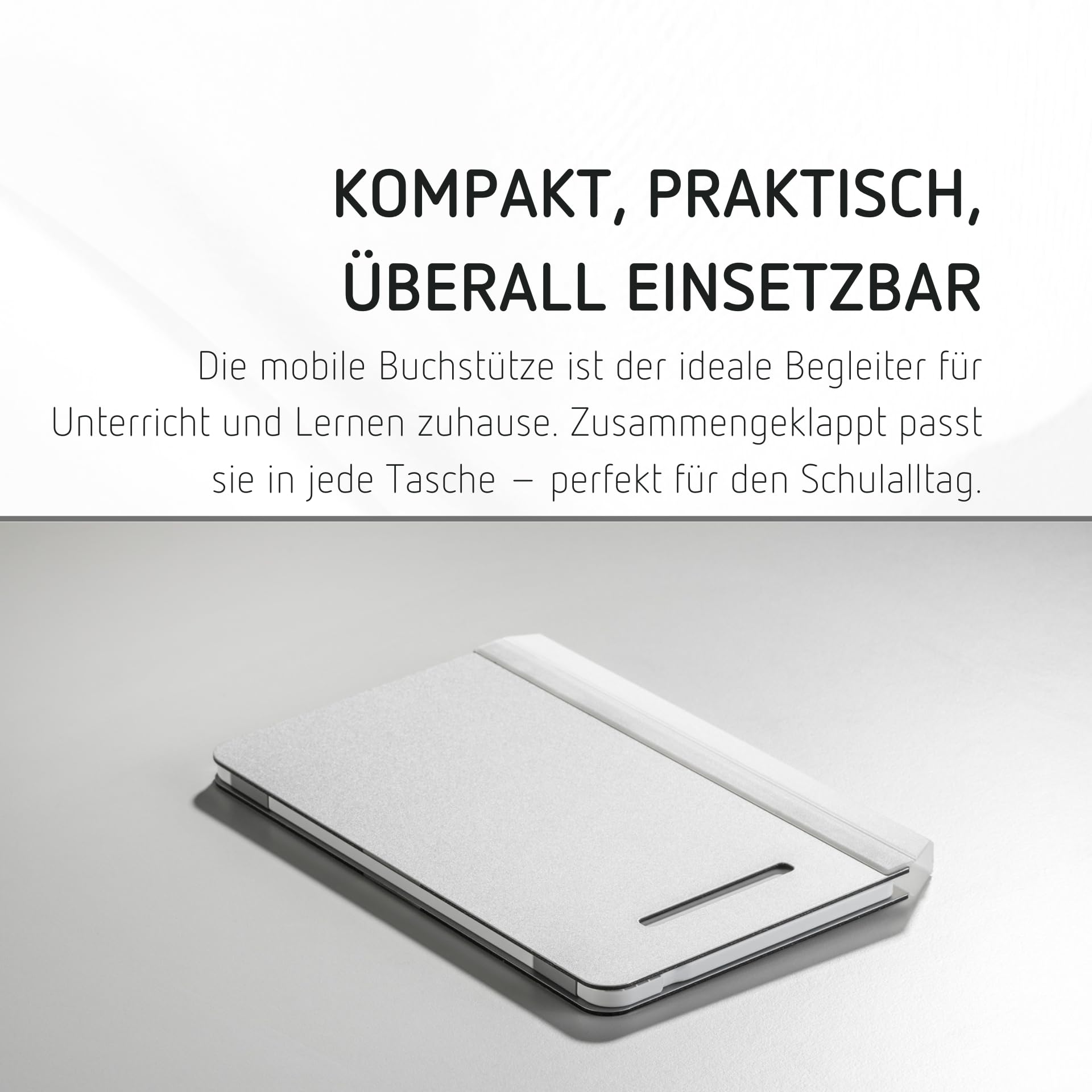 moll Design-Buchstütze für Kinderschreibtisch | faltbar & stabil mit integrierten Klammern | ergonomische Leseposition | ideal für Schulkinder | langlebig & hochwertig | Made in Germany
