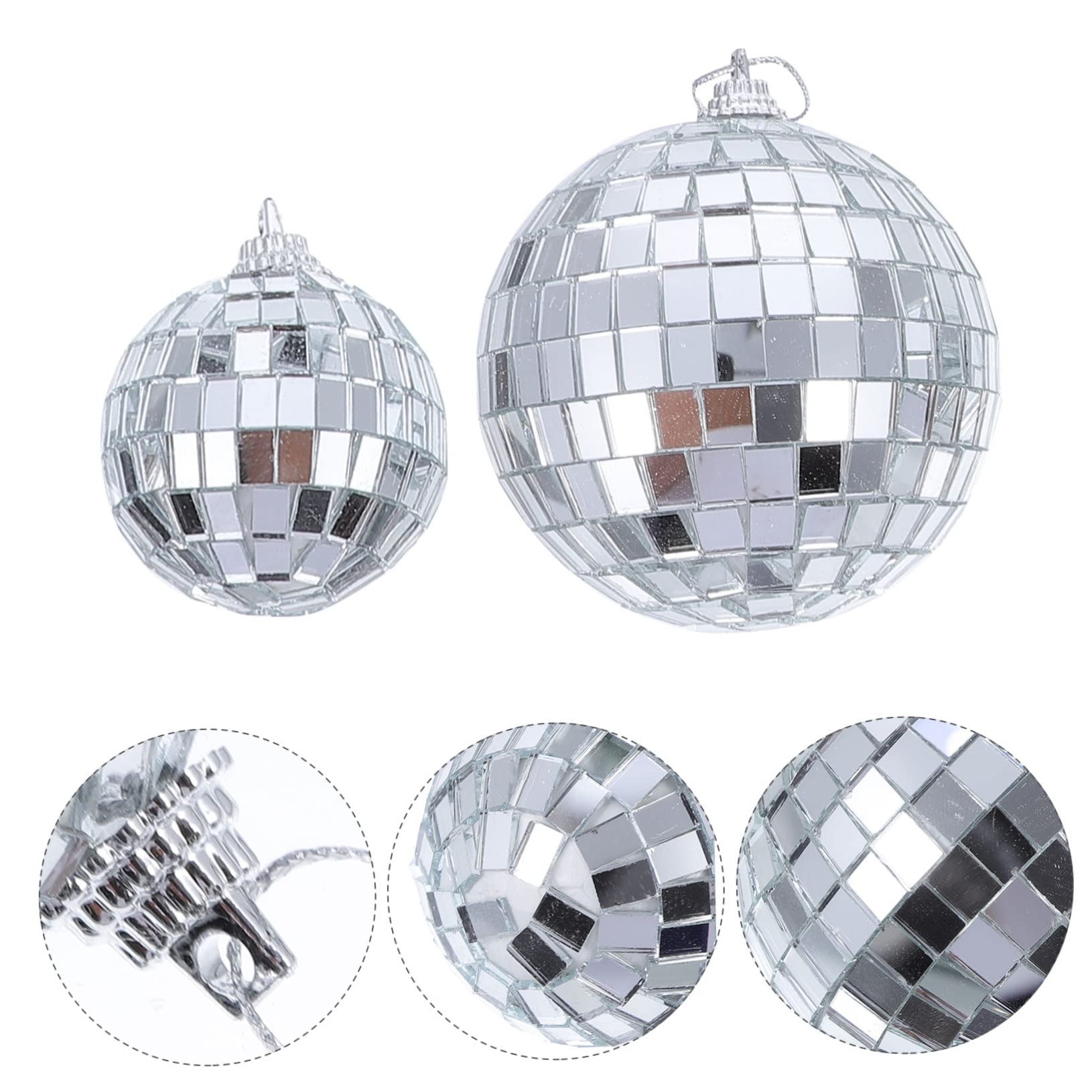 Alipis 24piezas Bola Decorativa de Espejos Plateadas para Colgar del Árbol de Navidad Adornos Colgantes para Árbol de Navidad Decoración Navideña