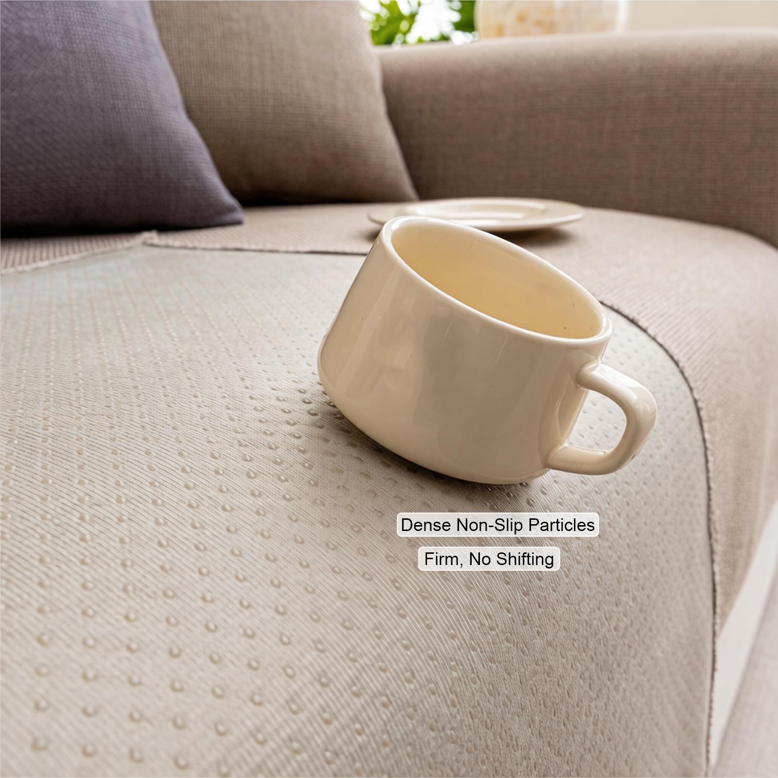 Générique Housse Canapé d'angle Imperméable 2 3 4 Places Anti Griffe Chat | Protection canapé chien,sofa cover,épaisse,douce,antidérapante lavable en machine, pour canapé en cuir(Light grey,90x320cm)