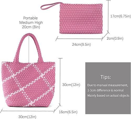 Miniatura 3 de Bolsa tejida para mujer, de piel vegana, grande, de verano, playa, viaje, bolso de mano y bolso de mano retro hecho a mano