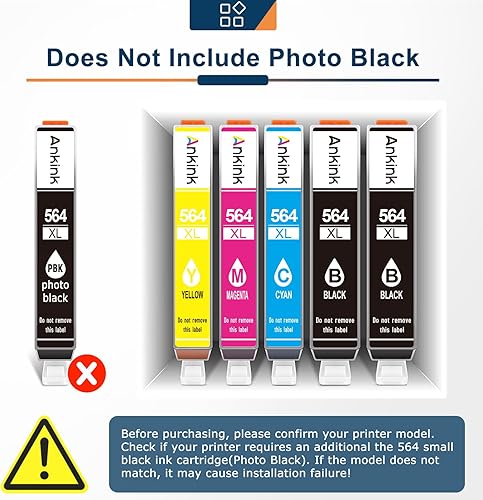 Miniatura 8 de Cartucho de tinta 564XL 564 color negro compatible con impresoras HP 7520 5520 6520 6510 5510 6525 7525 7510 7515 5515 4620 4622 3520 b210 repuesto