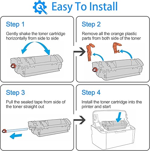 Miniatura 7 de NineLeaf Cartucho de tóner de repuesto compatible para HP 85A CE285A uso para impresora láser Jet Pro P1102w P1109w M1212nf M1217nfw (Negro, 4