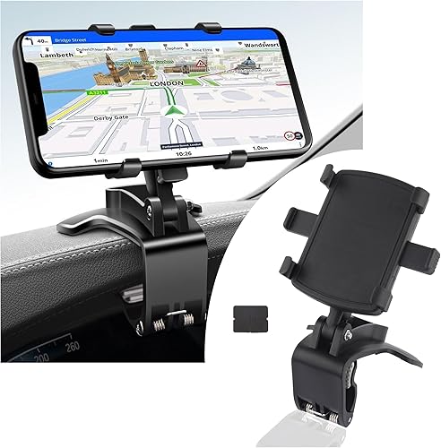 Soporte de teléfono para automóvil Último estilo Soporte antideslizante giratorio de 900 para salpicadero, visera solar, espejo retrovisor en