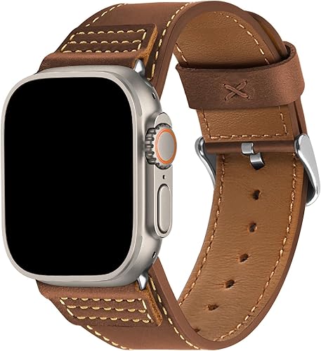 Miniatura 8 de Wristitani Leather Bands Compatible with Apple Watch Strap 49mm 46mm 45mm 44mm 42mm 41mm 40mm for Men, Top Genuine Leather Replacement Straps for