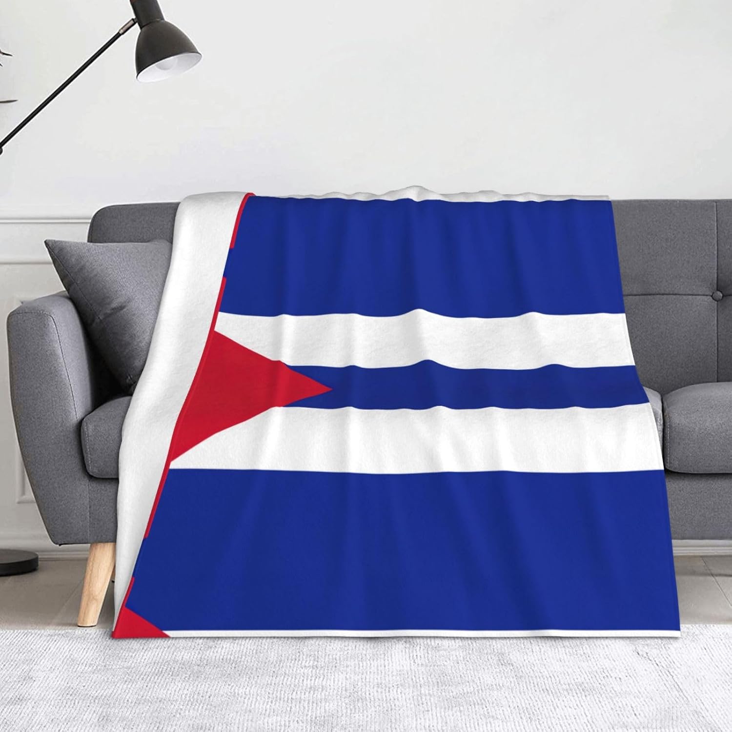 Cuban Flag Print Cozy Soft Blankets Warm 50x60 in Lightweight Blanket for Camping Travel