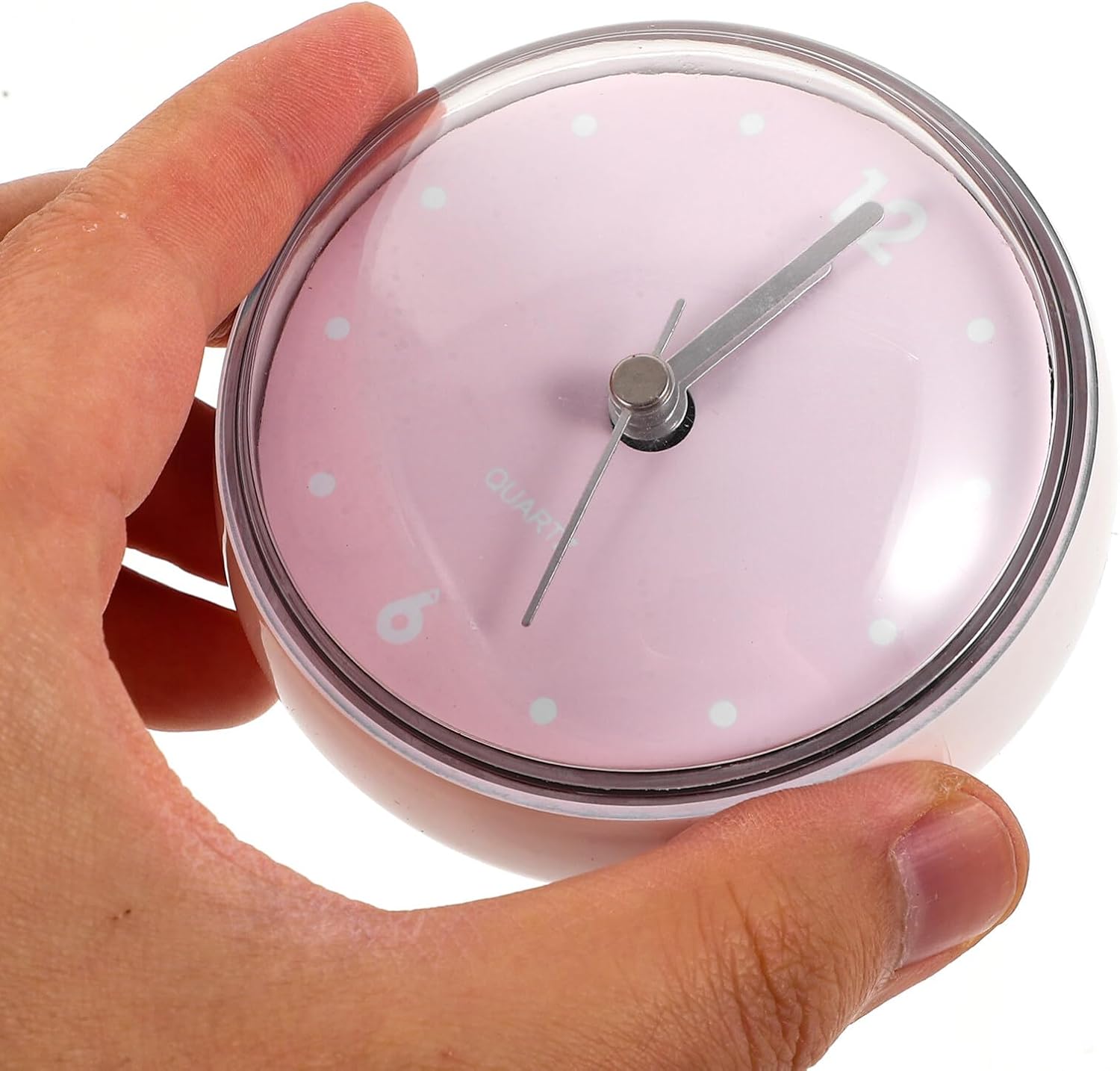 Luxshiny Mini Bath Shower Wall Clock Cup Silent Analog Clock for Bathroom Kitchen Bedroom Decor Face Background