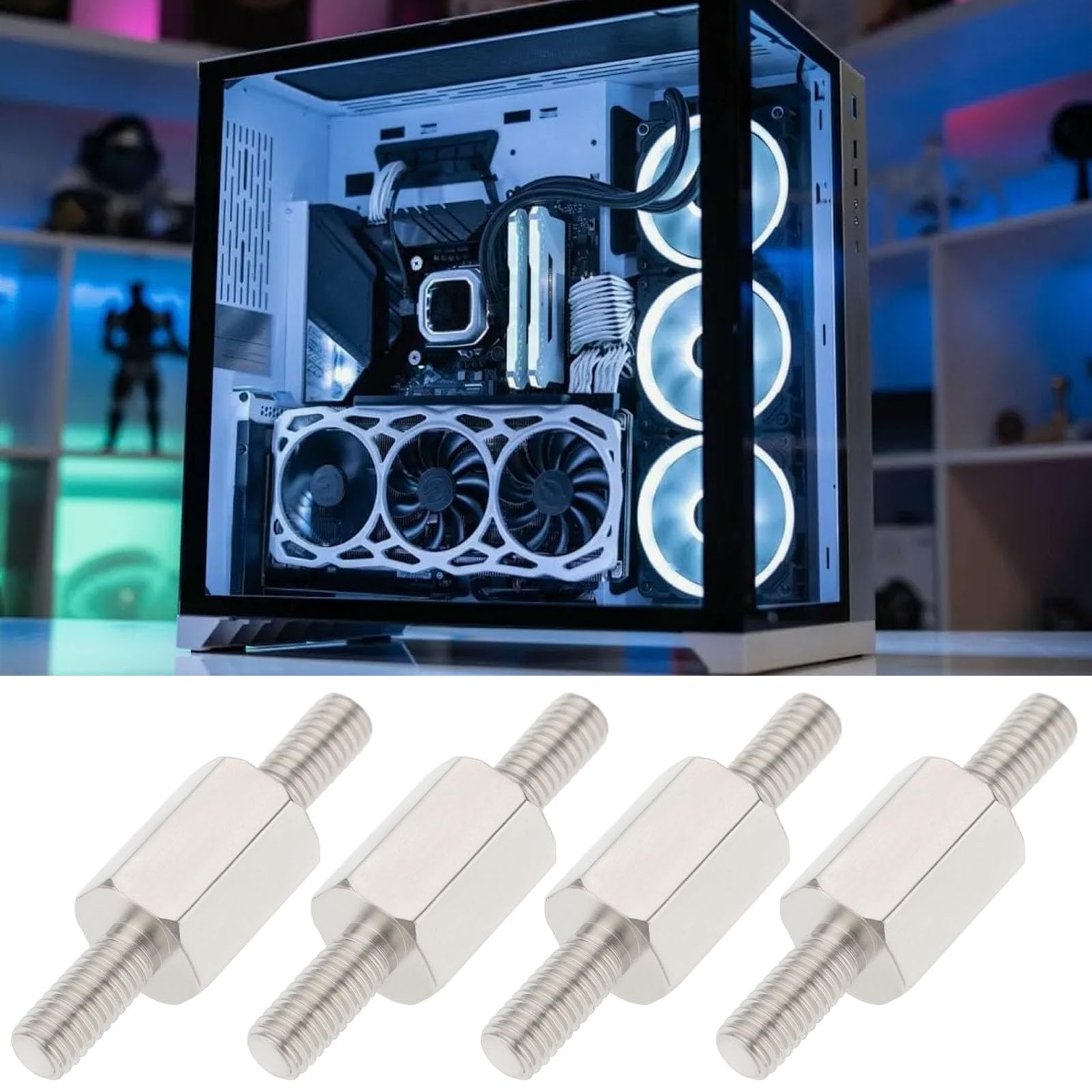 Lot de 8 Vis de Refroidissement Liquide pour Processeur CW-8960091-ABS Compatible avec Corsair 115x 1700 Processeurs Argent