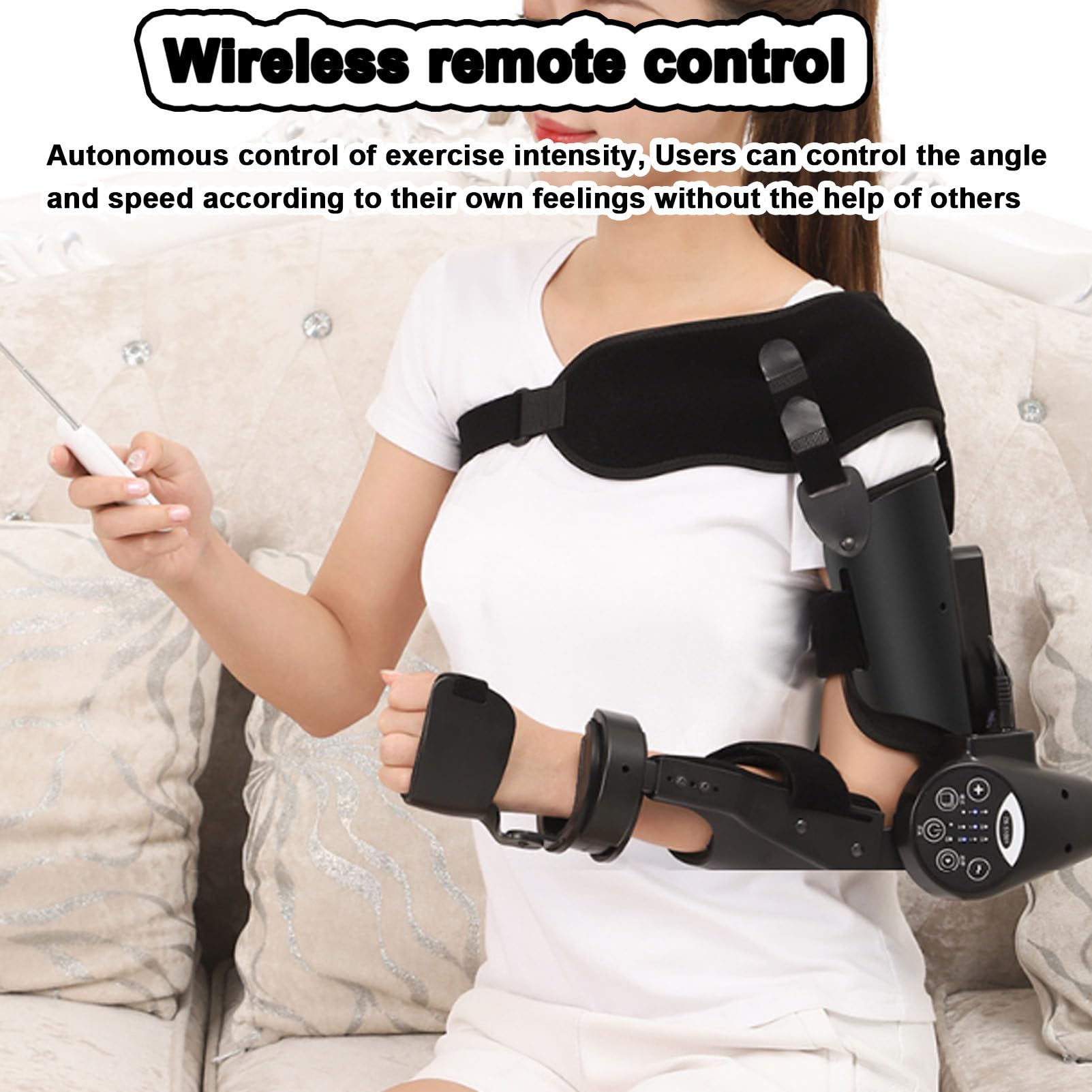 Trainer elettrico per flessione ed estensione del gomito, dispositivo di riabilitazione dell'articolazione del gomito per gli arti superiori, tutore per gomito articolato, attrezzo,Left Arm