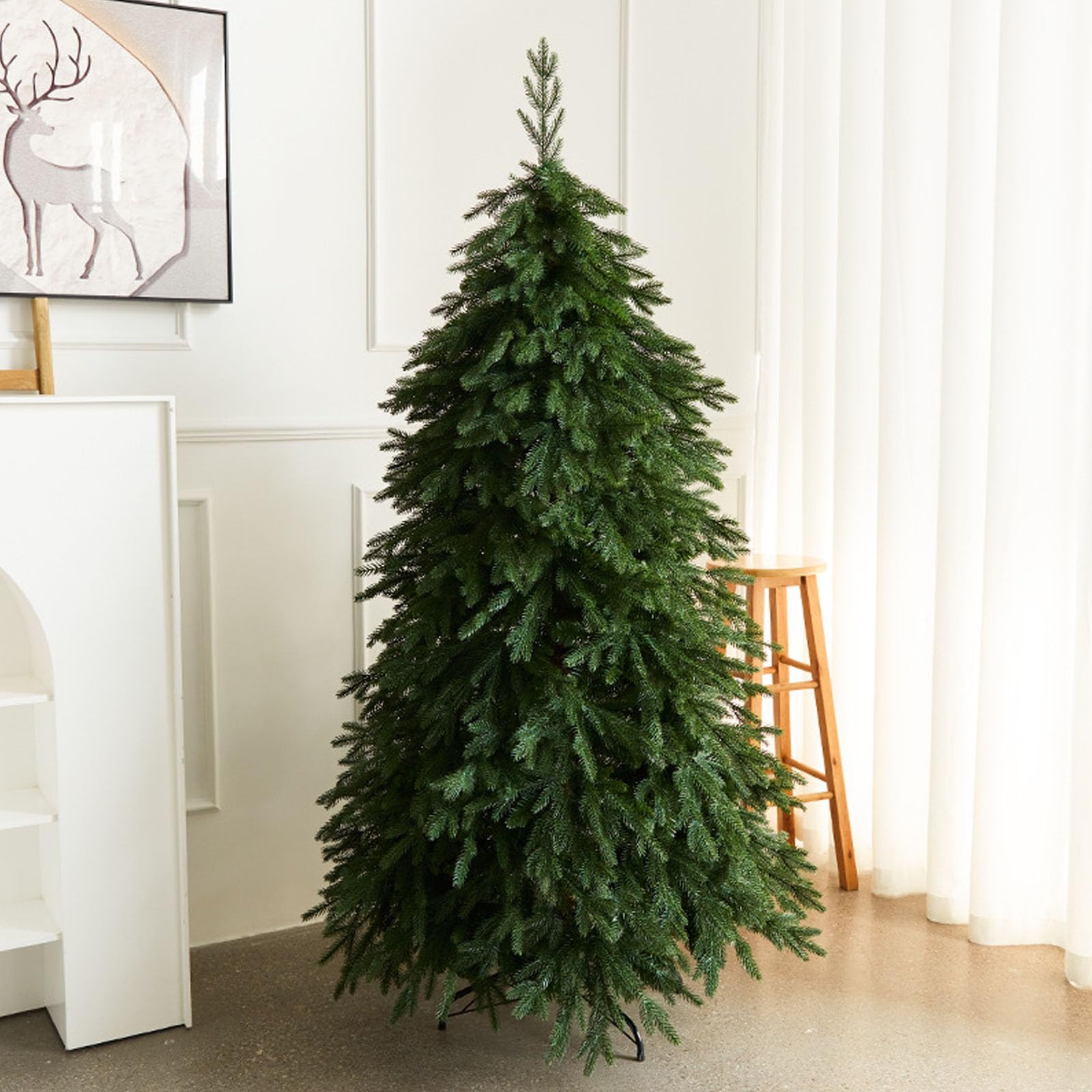 Árbol de Navidad artificial compacto para esquinas con soporte de metal plegable 8