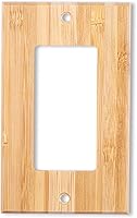 Vista 20 de 4 placas de interruptor de luz de palanca simple de madera maciza de 4.5 x 2.76 pulgadas, cubierta de interruptor de luz de bambú de calidad