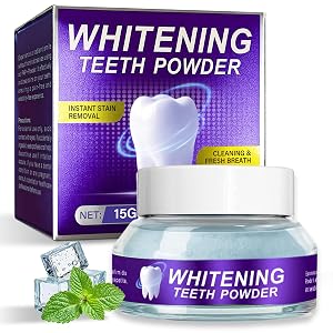 Teeth Whitening Powder Stain Removal Purely White Deluxe Powder Natural Effective Formula for Sensitive Teeth 15g