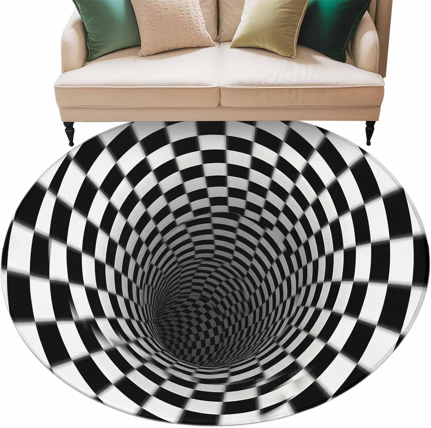 Amazon.com: 3D Optical Illusion Washable Round Rug 6ft Area Rug for ...