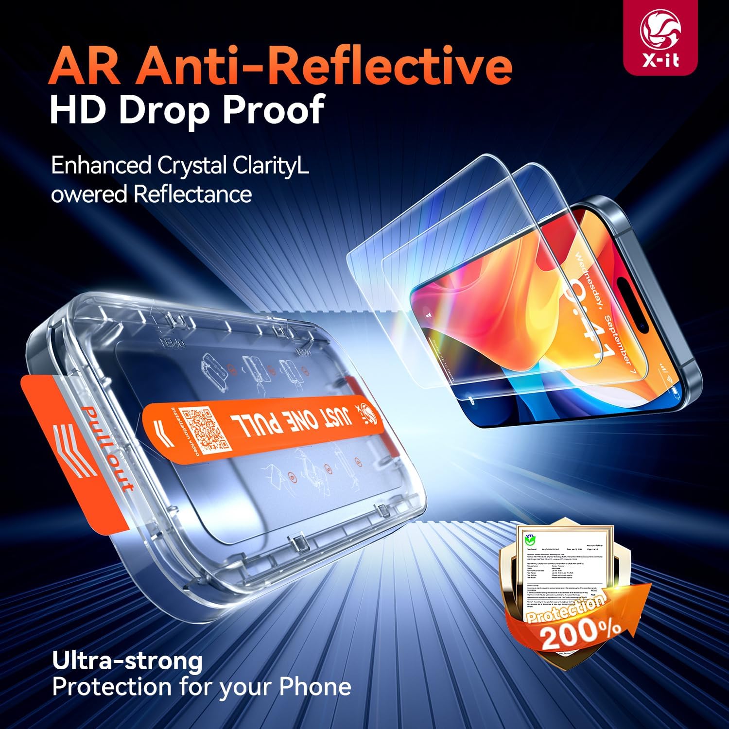 X-it 2 Pack AR Screen Protector for iPhone 17 6.3" with Auto-Alignment Kit, Anti-Reflective, Auto Dust Removal, 9H+ Military Grade Shatterproof, Tempered Glass HD Clear, Case Friendly