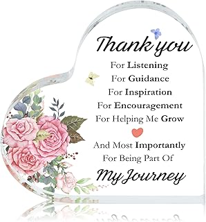 GlauStalos Thank You Gifts Personalised Teacher Gifts, Heart Shaped Acrylic Plaque Teacher Appreciation Gifts, Retirement Gifts Leaving Gifts for Colleagues, Thanksgiving Gifts Ornaments