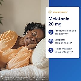 Pure Encapsulations Melatonin 20 mg - Not Intended for Sleep Support - for Immune System & Healthy Cells - 99.5% Purity Melatonin - Gluten Free & Non-GMO - 60 Capsules