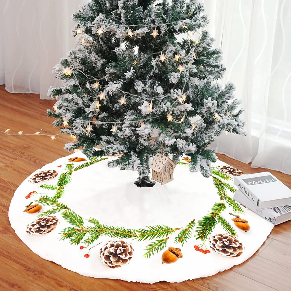 Morbuy Jupe de Sapin de Noël Rond, Couvre Pied Sapin de Noel, Jupe d'arbre de
