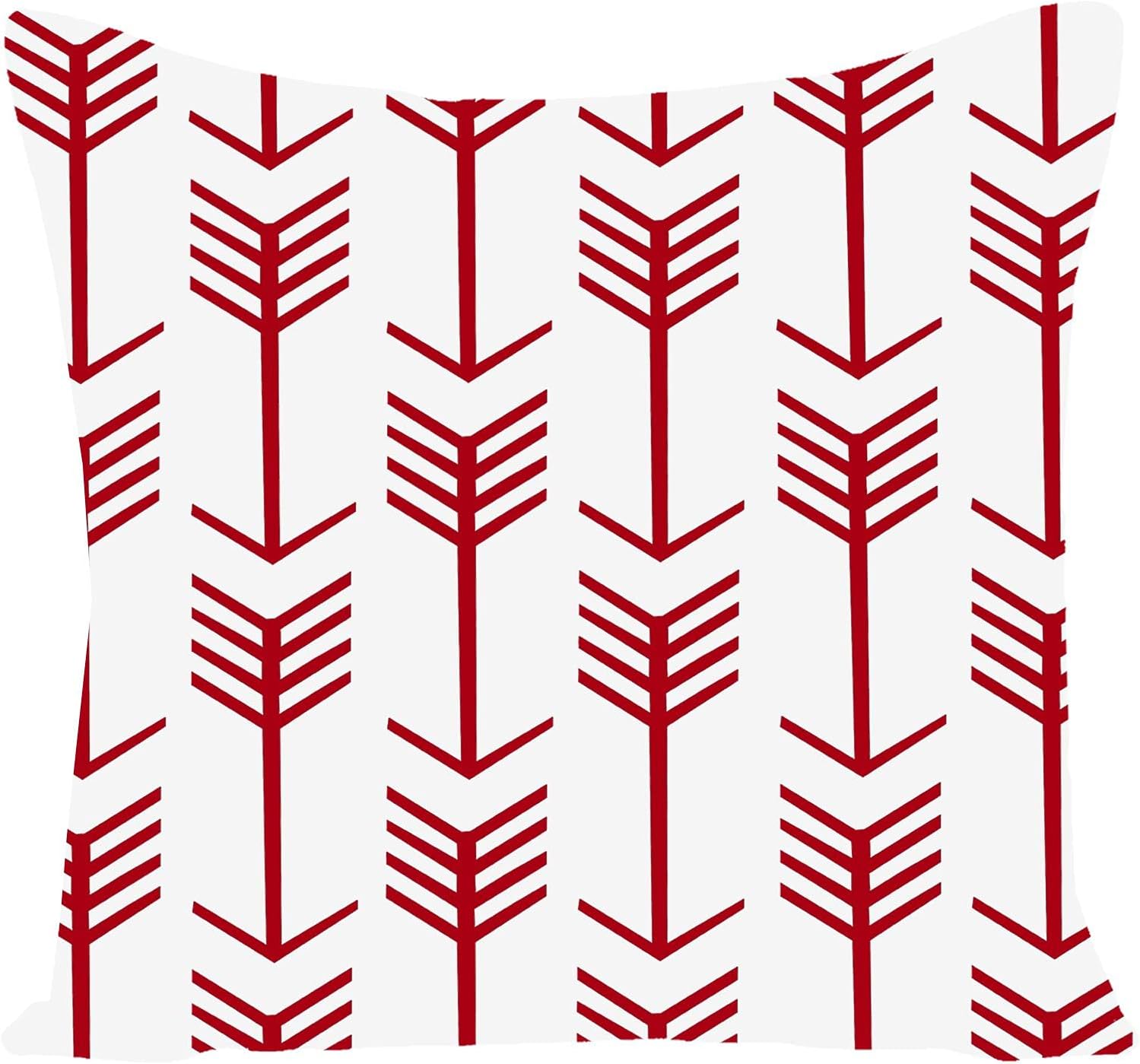 WILPROO Home Sweet Home Decorative Abstract Sofa Throw Pillow Covers, Geometric Outdoor Cotton Linen Pillow Case for Couch Bed Car (Red, 22x22 Inch,Set of 4) : Home & Kitchen