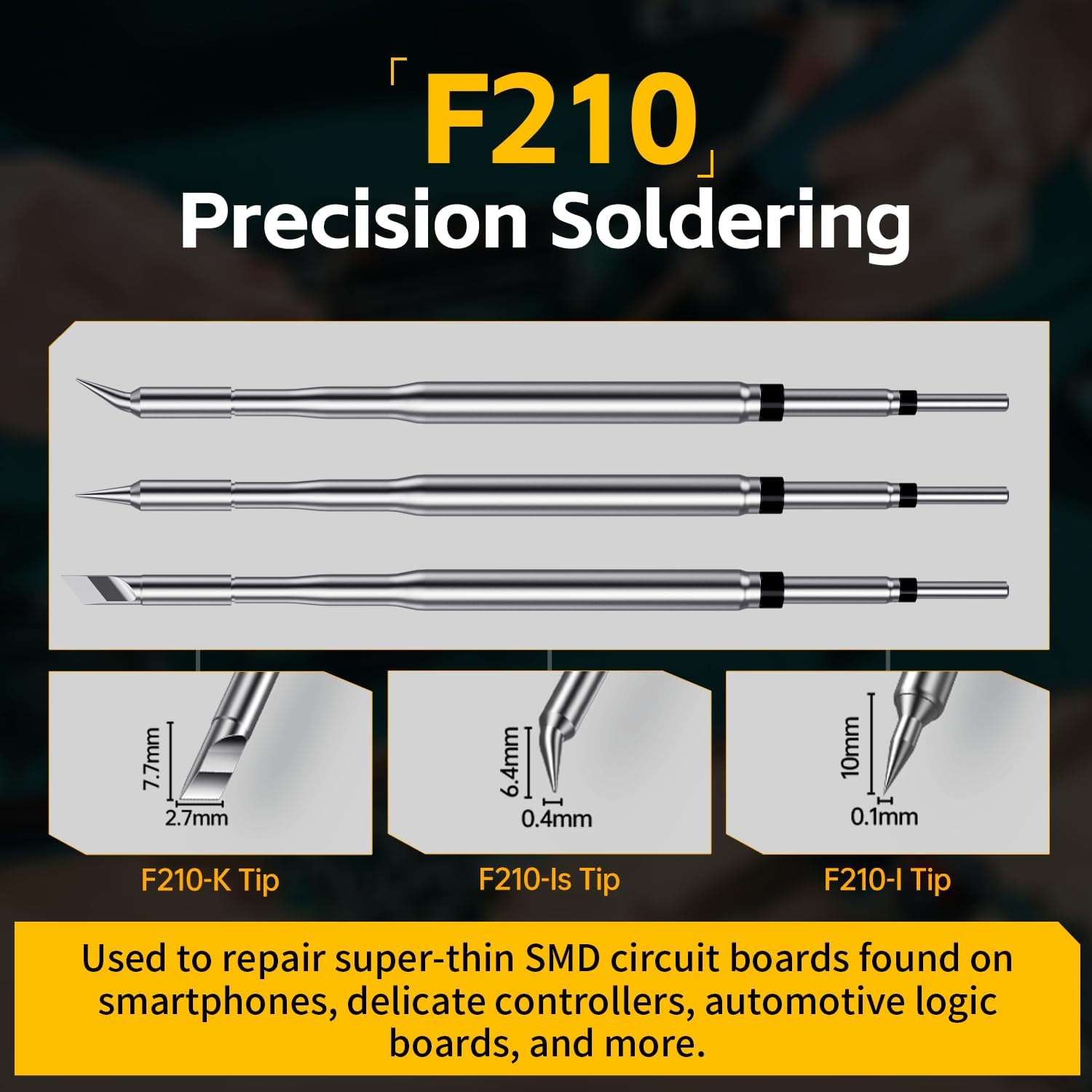 FNIRSI DWS-200 200W Precisión Digital Estación de Soldadura Kit con 9 Puntas (F210*3 y F245*6) & 2 Manos Auxiliares, Valor Temporal & Modo Curva, 3 Memorias de Temperatura, Pantalla TFT HD 2.8"