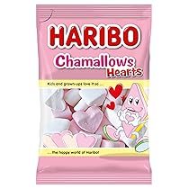 Haribo Chamallows Hearts, Caramelle Marshmallow A Forma Di Cuore, Senza Glutine, Ideale Per San Valentino – 175gr