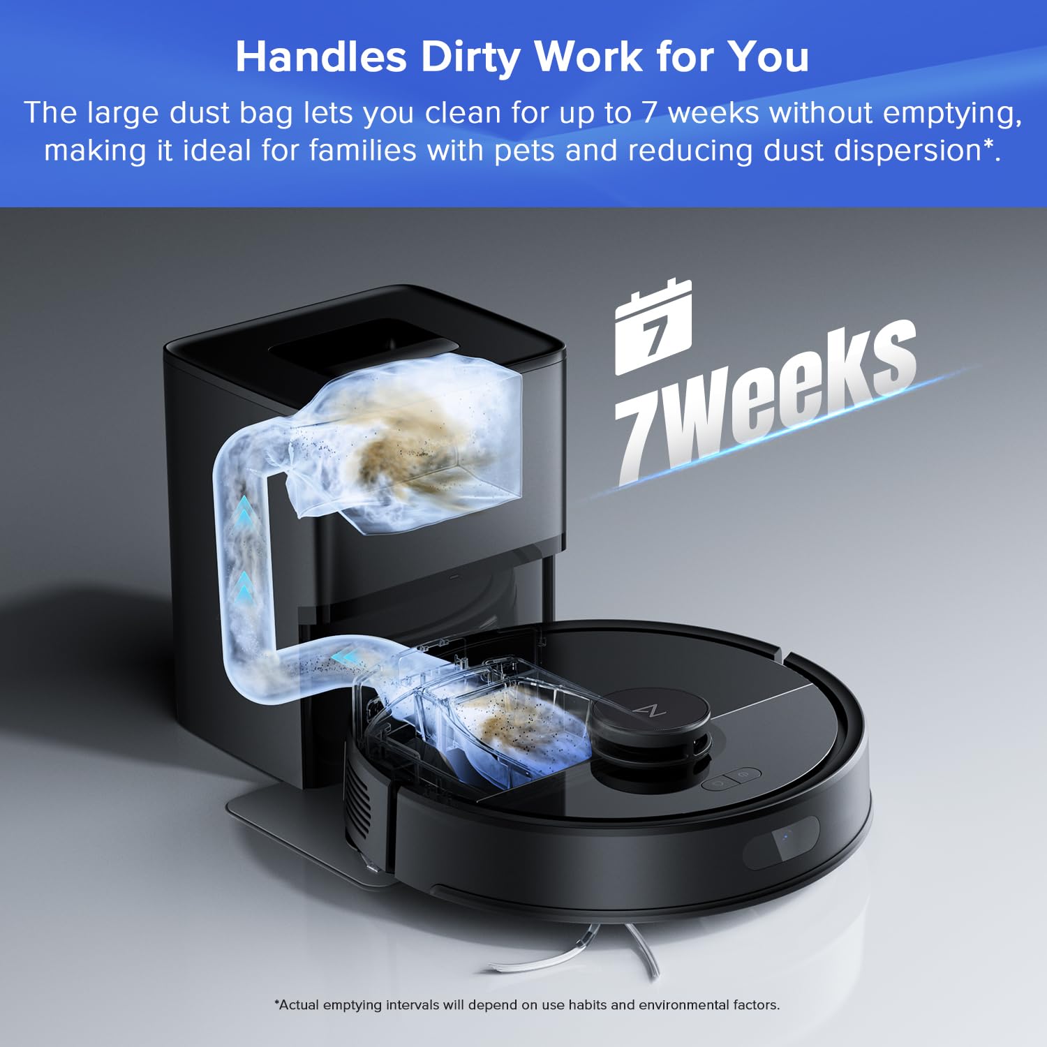 roborock Q7 L5+ Robot Vacuum and Mop, Self-Emptying, Dual Anti