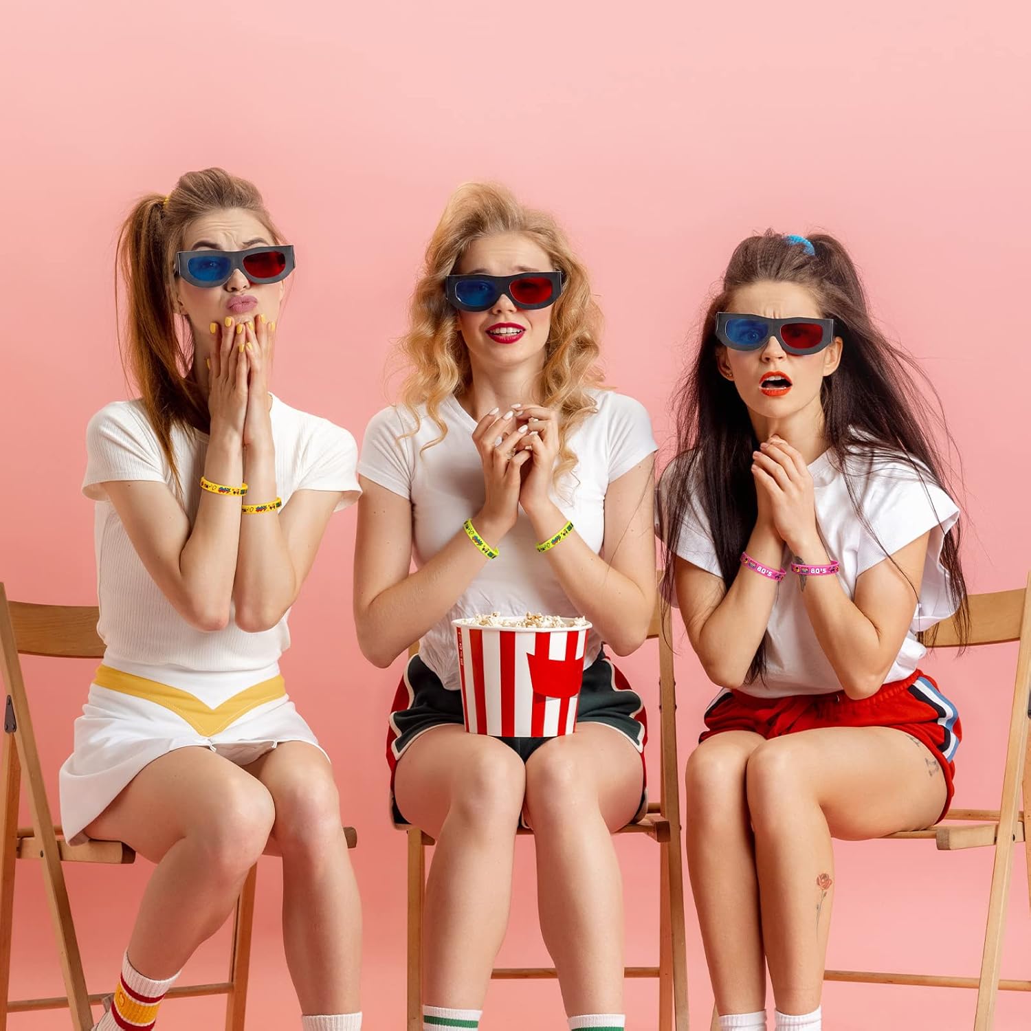 Leitee 48 Pcs 80s Party Favors 1980s Themed Silicone Bracelets 80s Jewelry for Women Men Radio Roller Skate 80s Bracelets Retro Rubber Wristbands for 1980s Party Birthday Music Party Supplies - Image 4