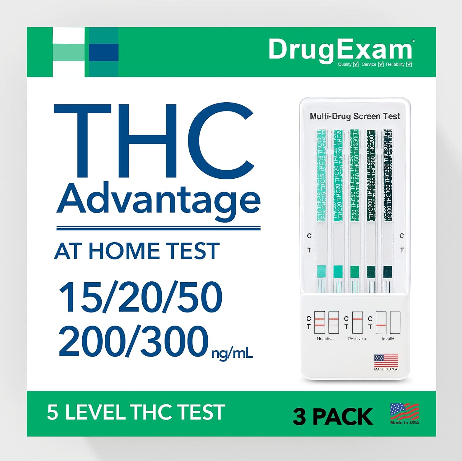 3 Pack DrugExam THC Advantage Made in USA Multi Level
