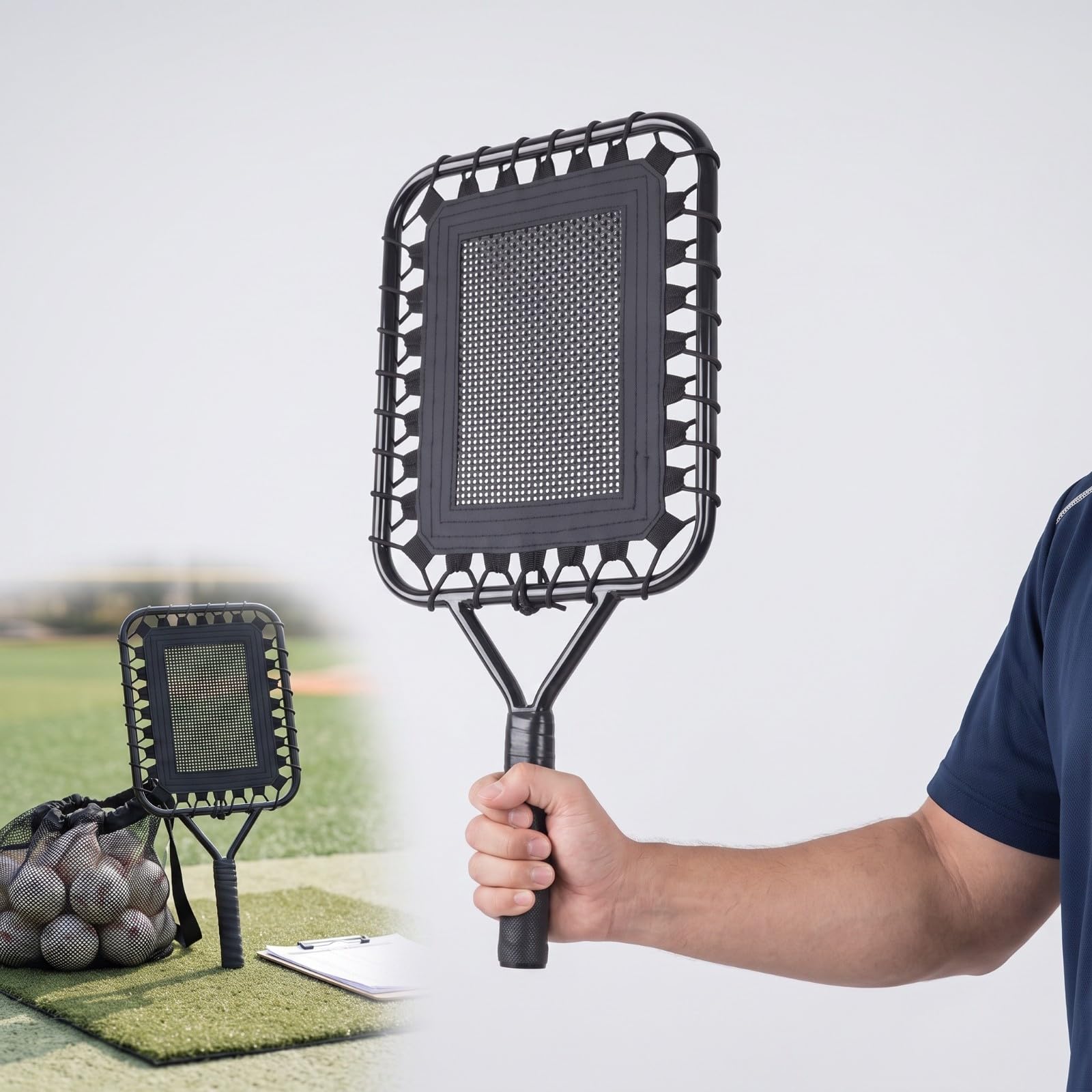 rockible Racchetta da Baseball con Rete tile | Struttura tubiforme, Racchetta da Allenamento con Impugnatura Ruvida, Robusto, Attrezzatura, per Riscaldamento