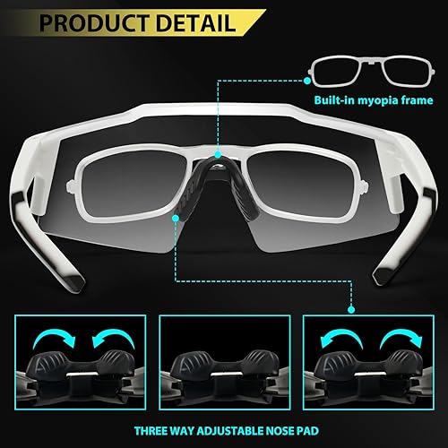 Miniatura 6 de VOZAPOW Polarized Sports Sunglasses for Men Women, Lightweight Running Sunglasses 4 Lenses for Baseball, Cycling, Driving