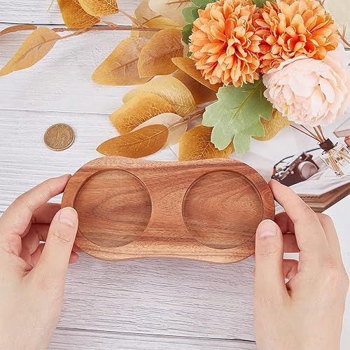 Miniatura 3 de GORGECRAFT Bandeja de madera para molinillo de sal y pimienta, bandeja de madera de acacia, molinillos y cocteleros, molinillo de sal y pimienta,
