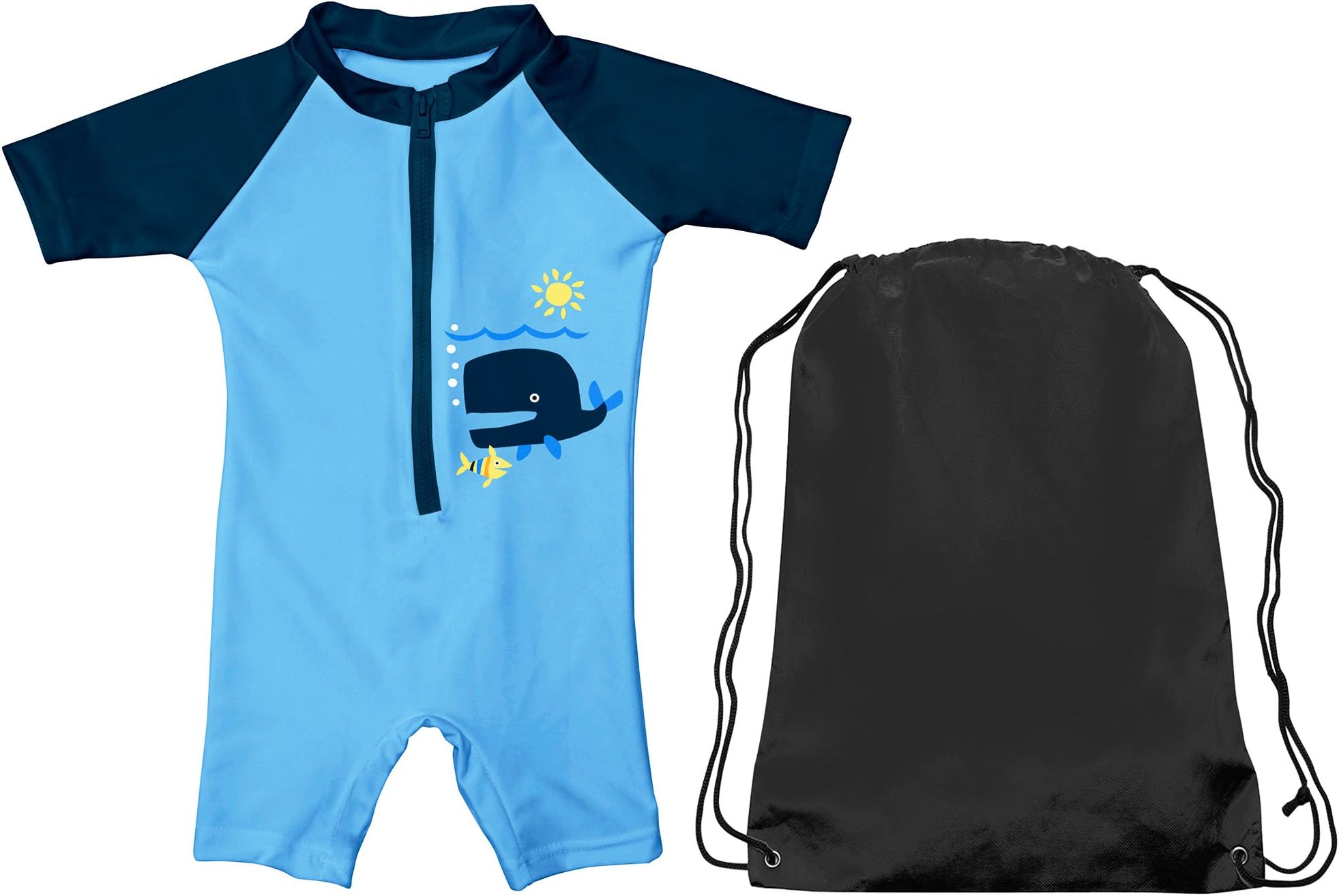 Iplay One-Piece Swimsuit Whale Sun Protection Kids Sunsuit Blue Size 12 Months